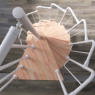 Винтовая лестница Prosto Spiral Highflat white - фото