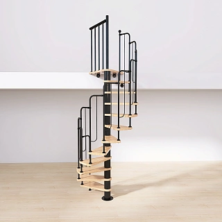 Винтовая лестница Prosto Spiral Highflat black - фото